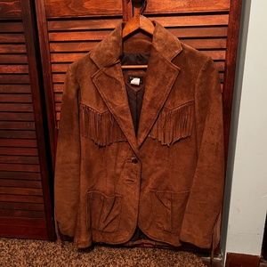 Vintage Suede Fringe Jacket by Fanny's Hide - Sz 7/8